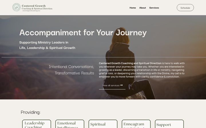 Screenshot of centeredgrowthcoaching.com