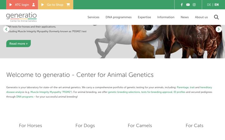Screenshot of centerforanimalgenetics.com
