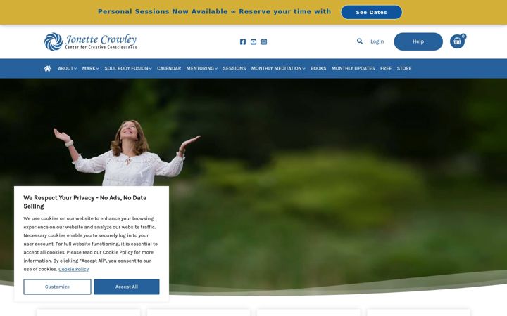 Screenshot of centerforcreativeconsciousness.com