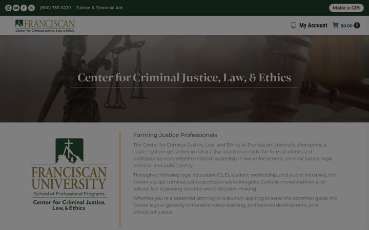 Screenshot of centerforcriminaljustice.com