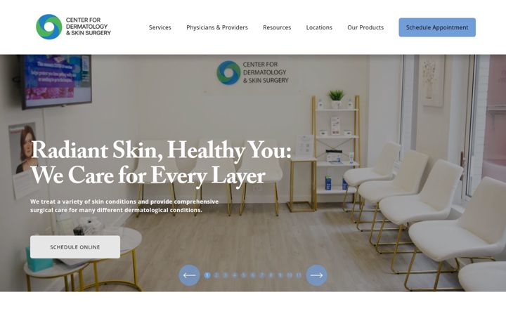 Screenshot of centerfordermatologynj.com