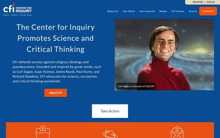 Screenshot of centerforinquiry.org