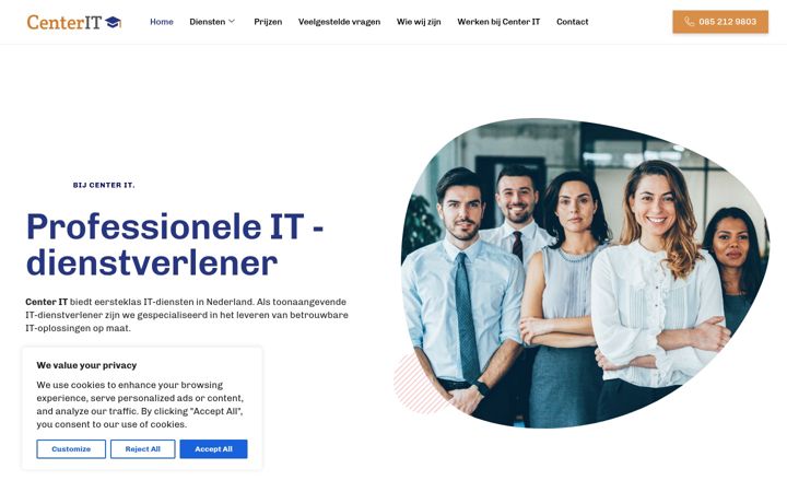 Captură de ecran a centerit.nl