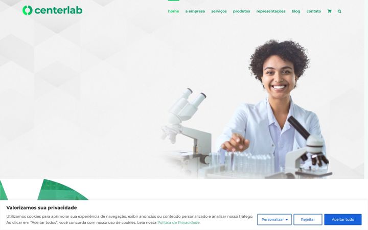 Captură de ecran a centerlabsp.com.br