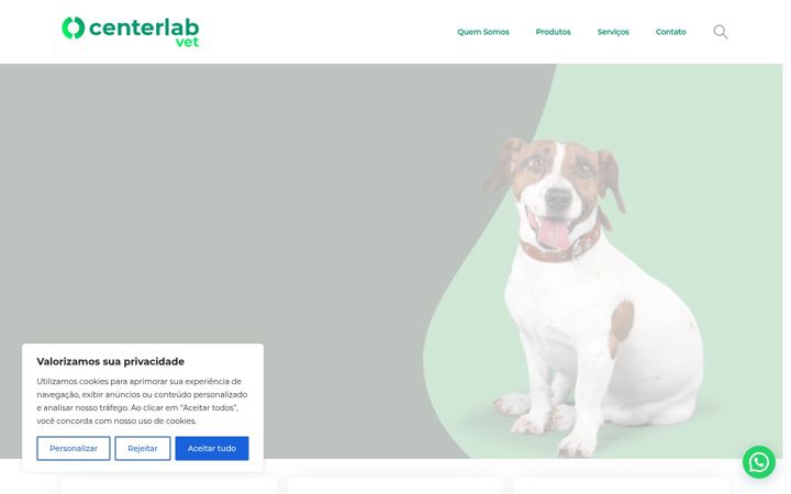 Captură de ecran a centerlabvet.com.br