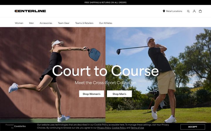 Screenshot of centerlineathletics.com