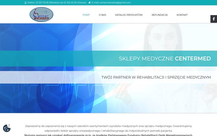Kuvakaappaus sivustosta centermed.sklep.pl