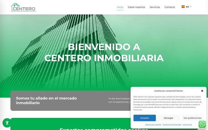 Screenshot of centeroinmobiliaria.com