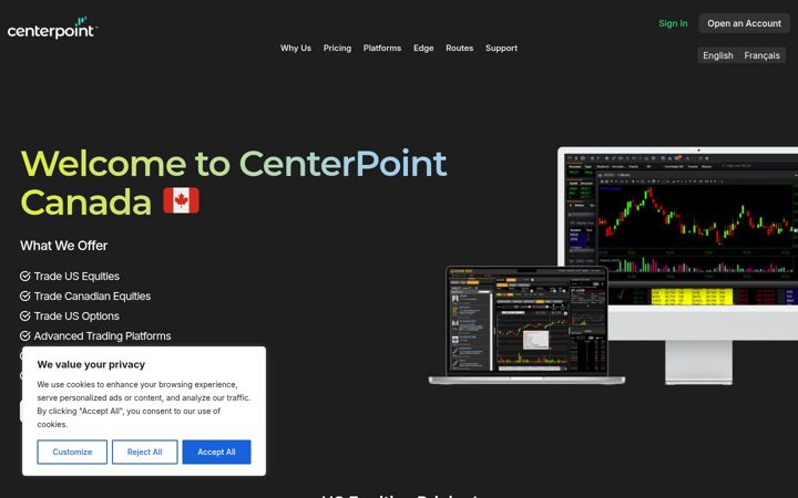 Ekraanipilt saidist centerpointsecurities.ca