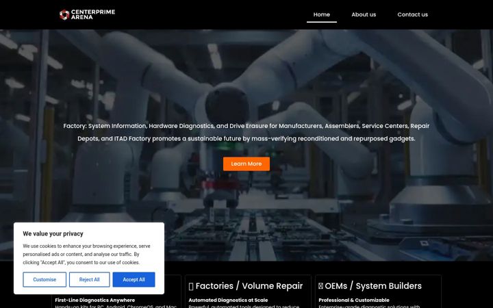 Screenshot of centerprimearena.com