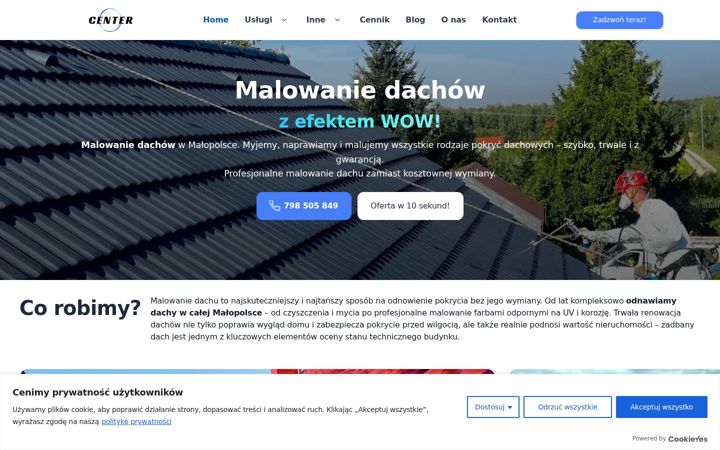 Kuvakaappaus sivustosta centerpro.pl