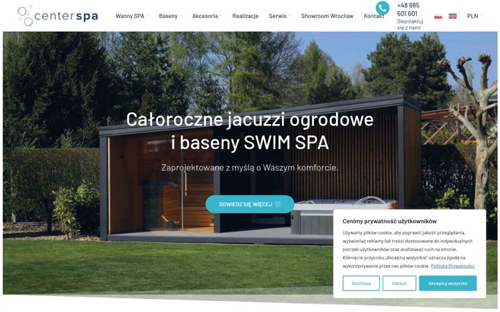 Kuvakaappaus sivustosta centerspa.pl