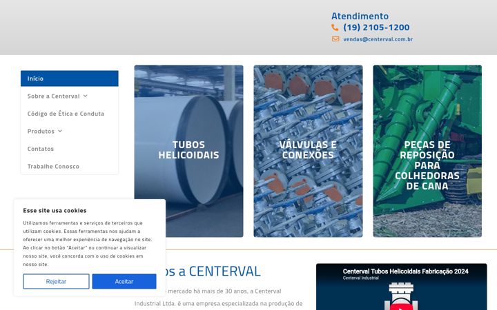 Screenshot stránky centerval.com.br
