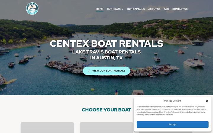 Screenshot of centexboatrentals.com