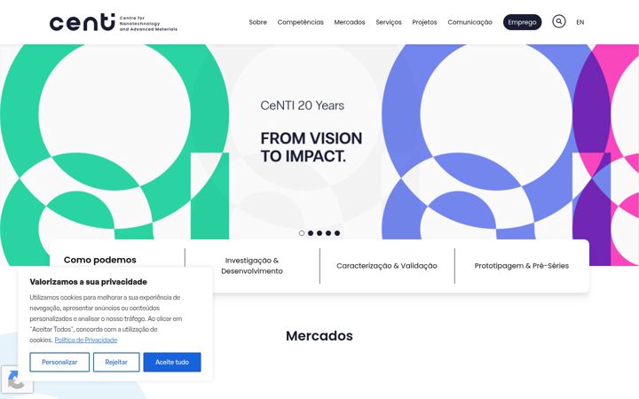 Captura de ecrã de centi.pt
