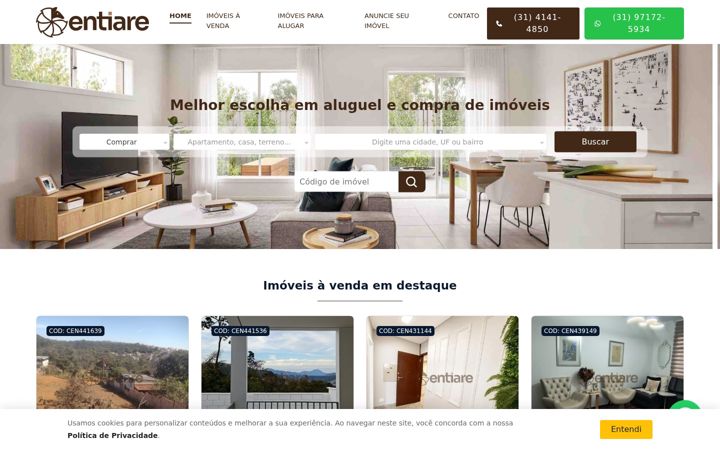 Screenshot stránky centiare.com.br