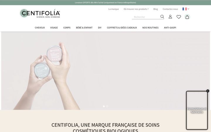 Skjermbilde av centifoliabio.fr