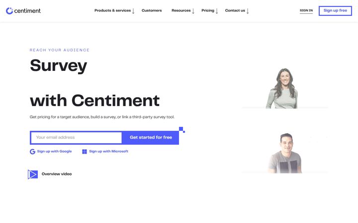 Snímek obrazovky centiment.co