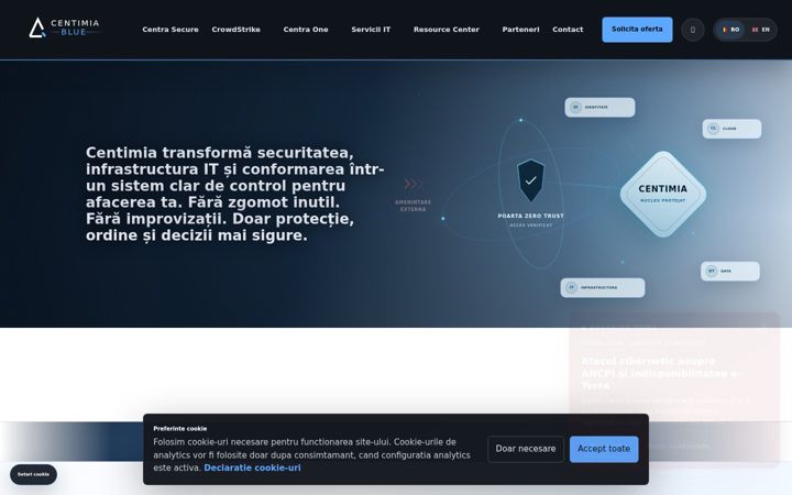 Captura de ecrã de centimia.ro