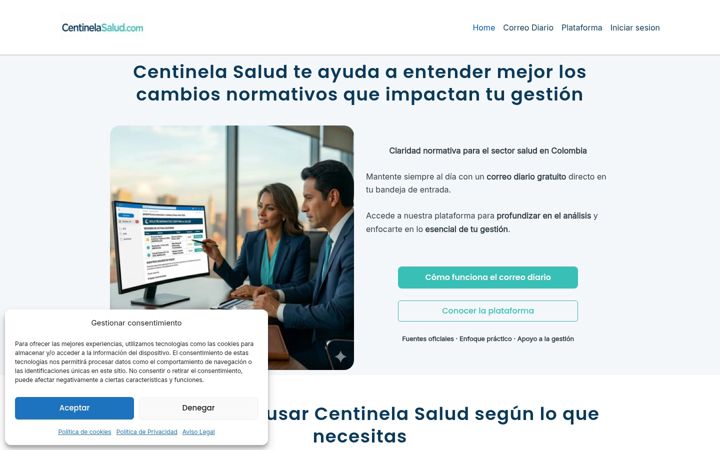 Screenshot of centinelasalud.com