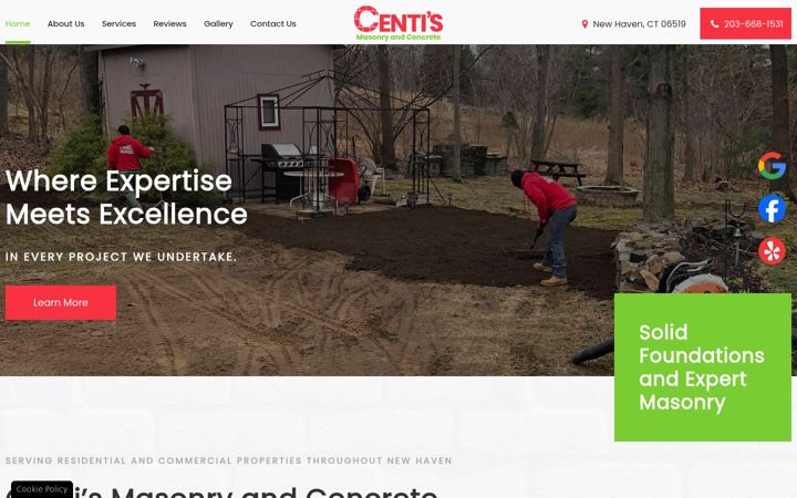 Screenshot of centismasonry.com