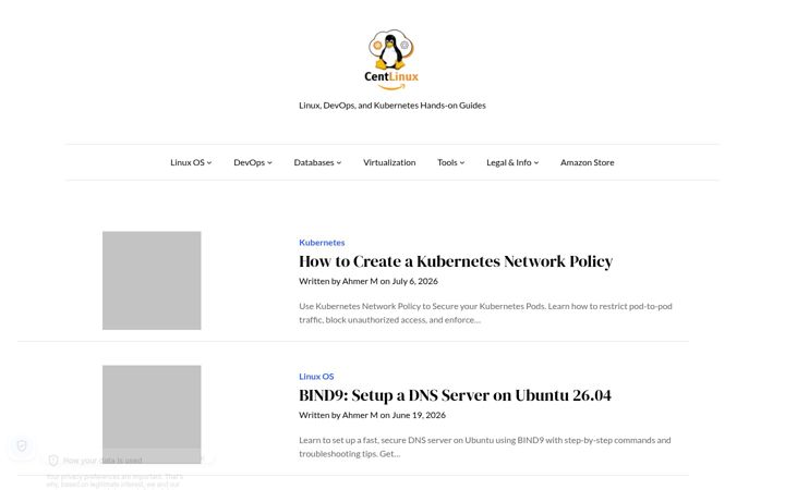 Screenshot of centlinux.com
