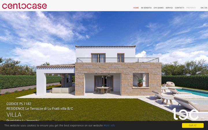 Screenshot of centocasesardegna.it