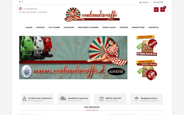 Screenshot of centomilacaffe.it