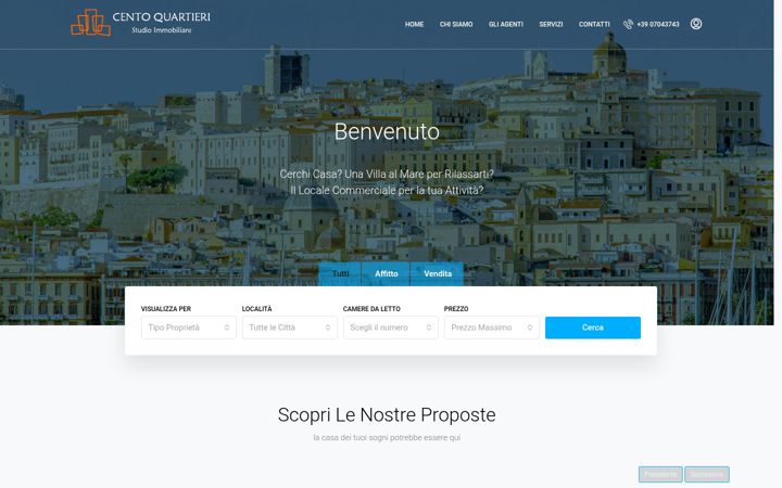 Screenshot of centoquartierimmobiliare.it