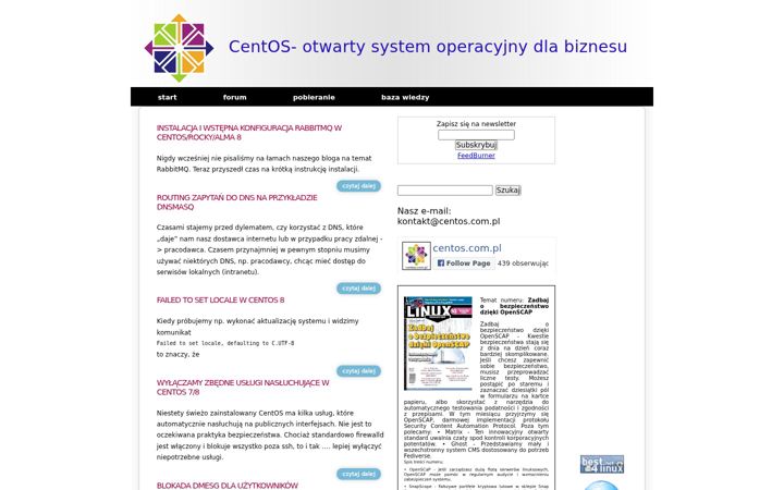 Captură de ecran a centos.com.pl