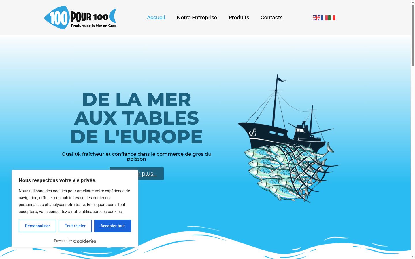Screenshot of the consent banner shown before any interaction