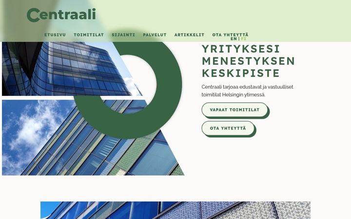 Skærmbillede af centraali.fi