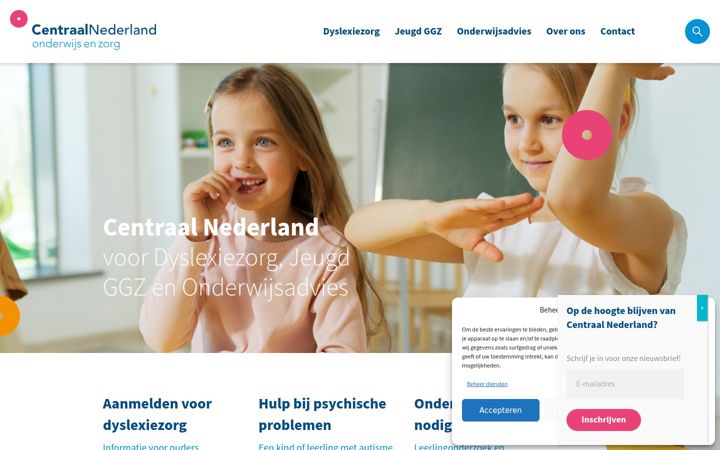 Captură de ecran a centraalnederland.nl