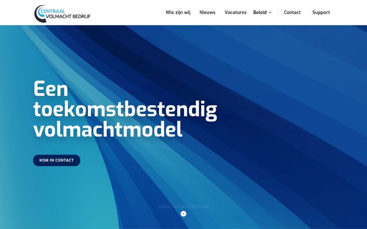 Captură de ecran a centraalvolmachtbedrijf.nl