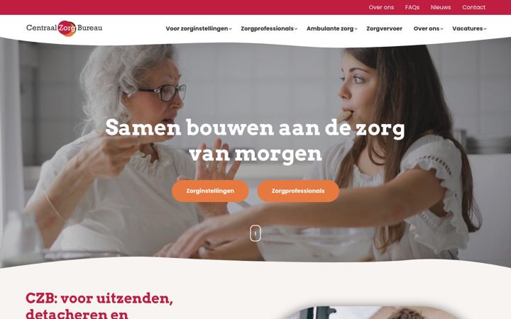 Screenshot of centraalzorgbureau.com