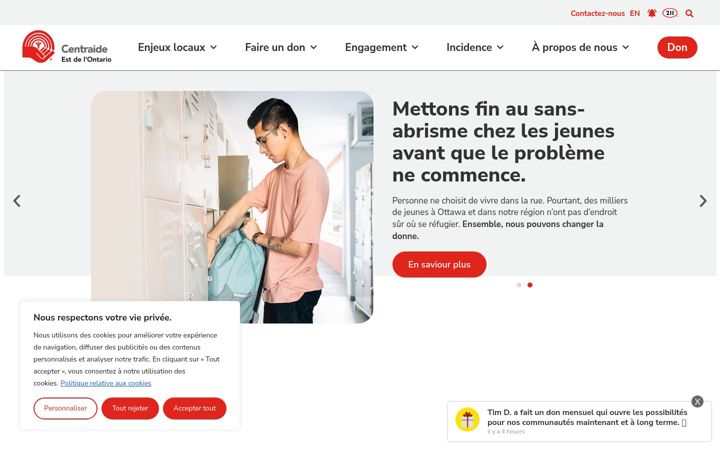 Ekraanipilt saidist centraideeo.ca