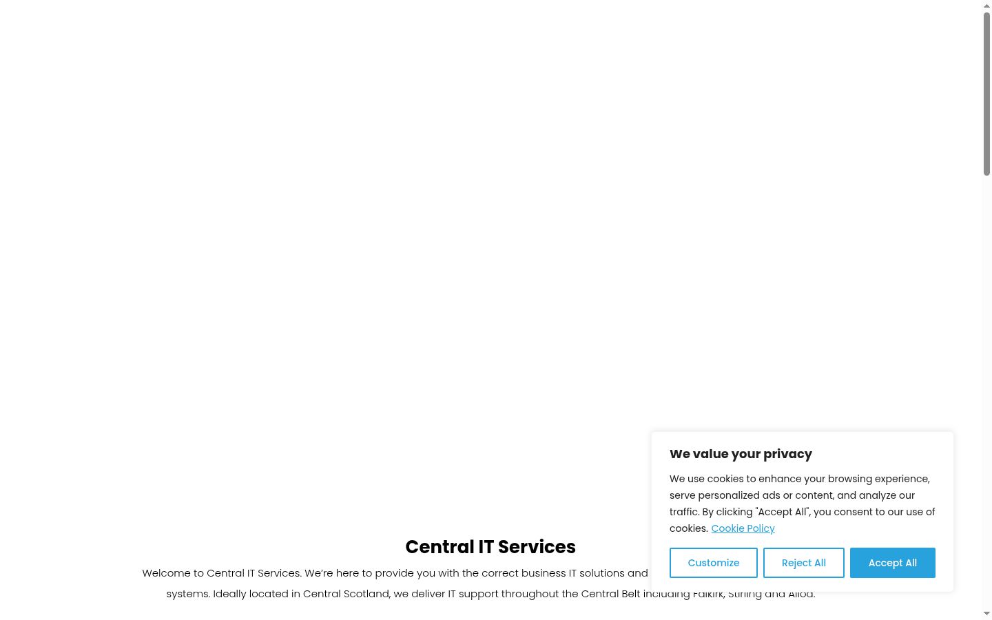Screenshot del banner di consenso mostrato prima di qualsiasi interazione