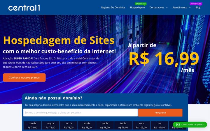 Screenshot stránky central1.com.br