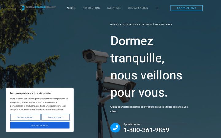 Ekraanipilt saidist centralalarme.ca