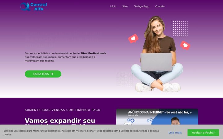 Screenshot stránky centralalfamarketing.com.br