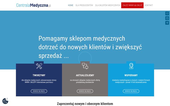 Captură de ecran a centralamedyczna.pl