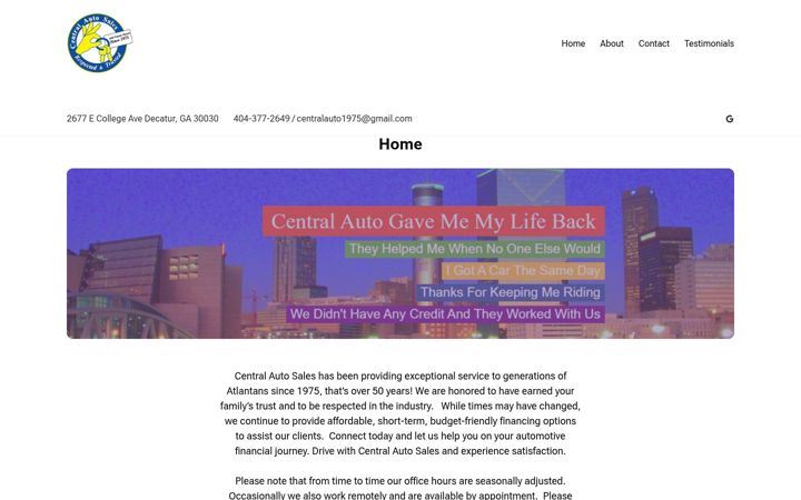 Screenshot of centralauto.com