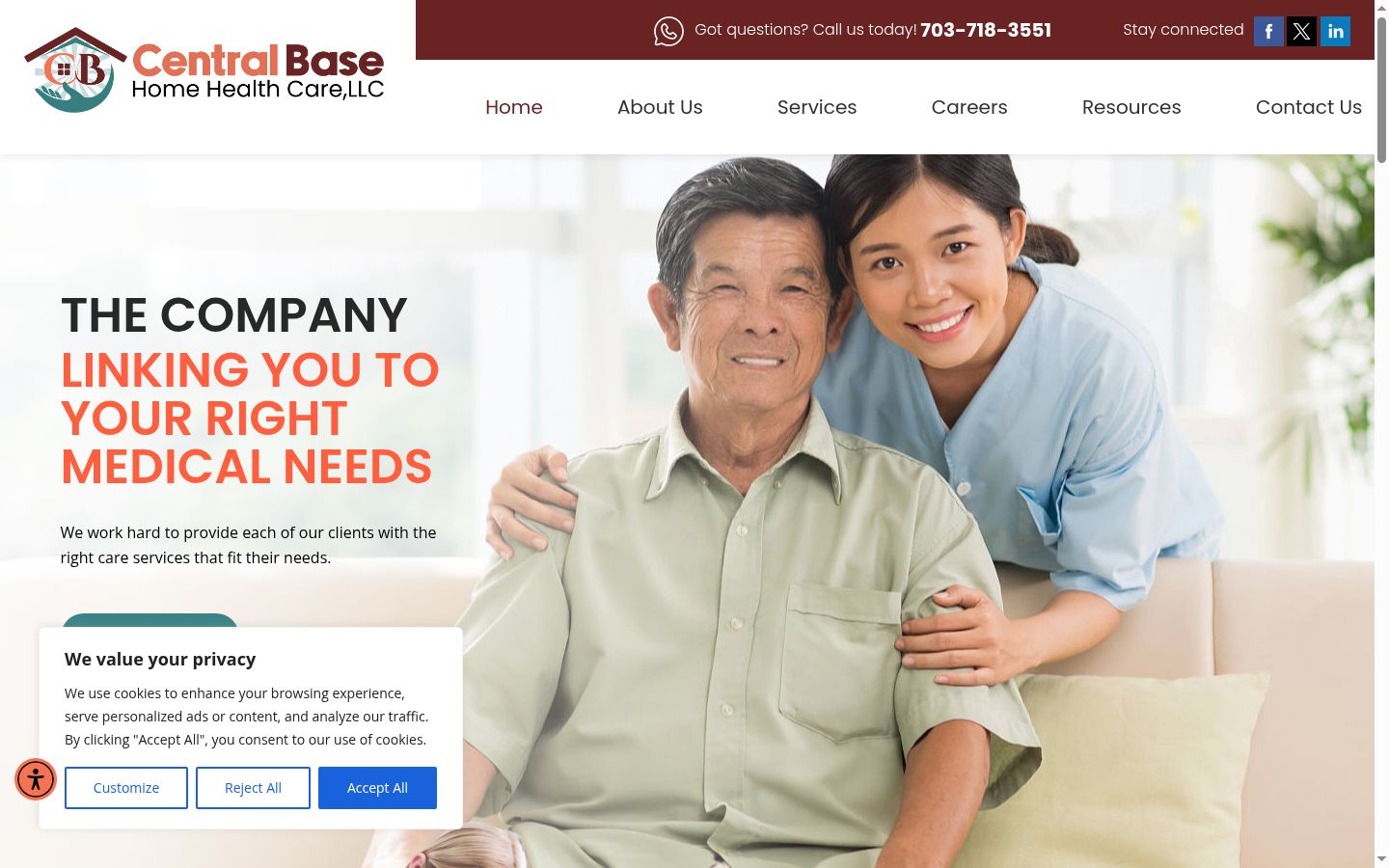 Screenshot of the consent banner shown before any interaction