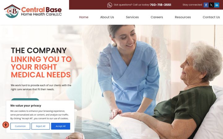 Screenshot of centralbasehc.com