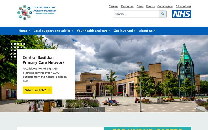Captura de pantalla de centralbasildonpcn.nhs.uk