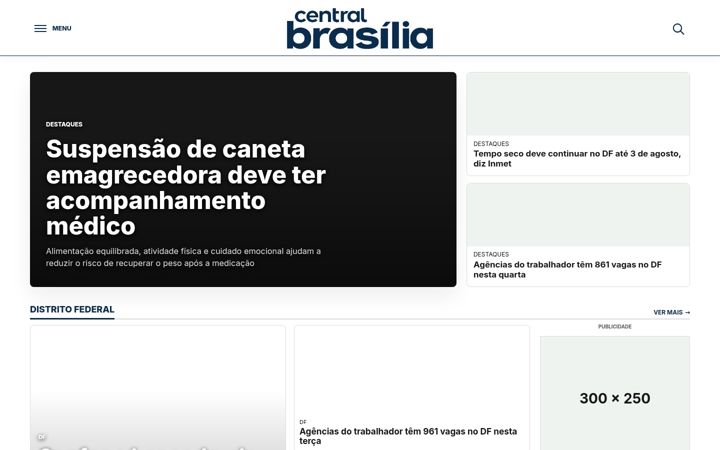 Screenshot stránky centralbrasilia.com.br