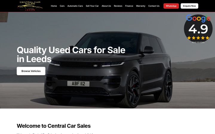 Captura de pantalla de centralcarsalesleeds.co.uk