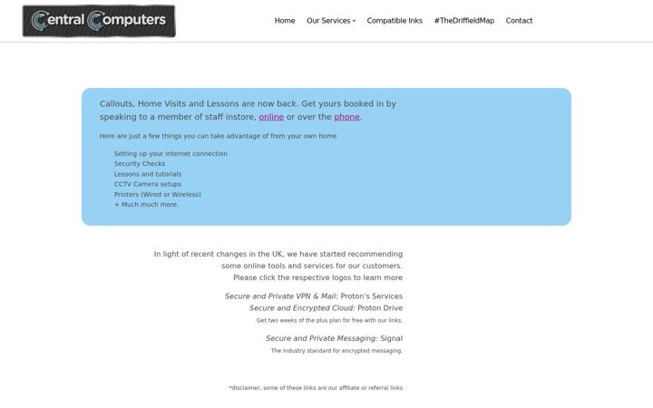 Captura de pantalla de centralcomputersltd.co.uk