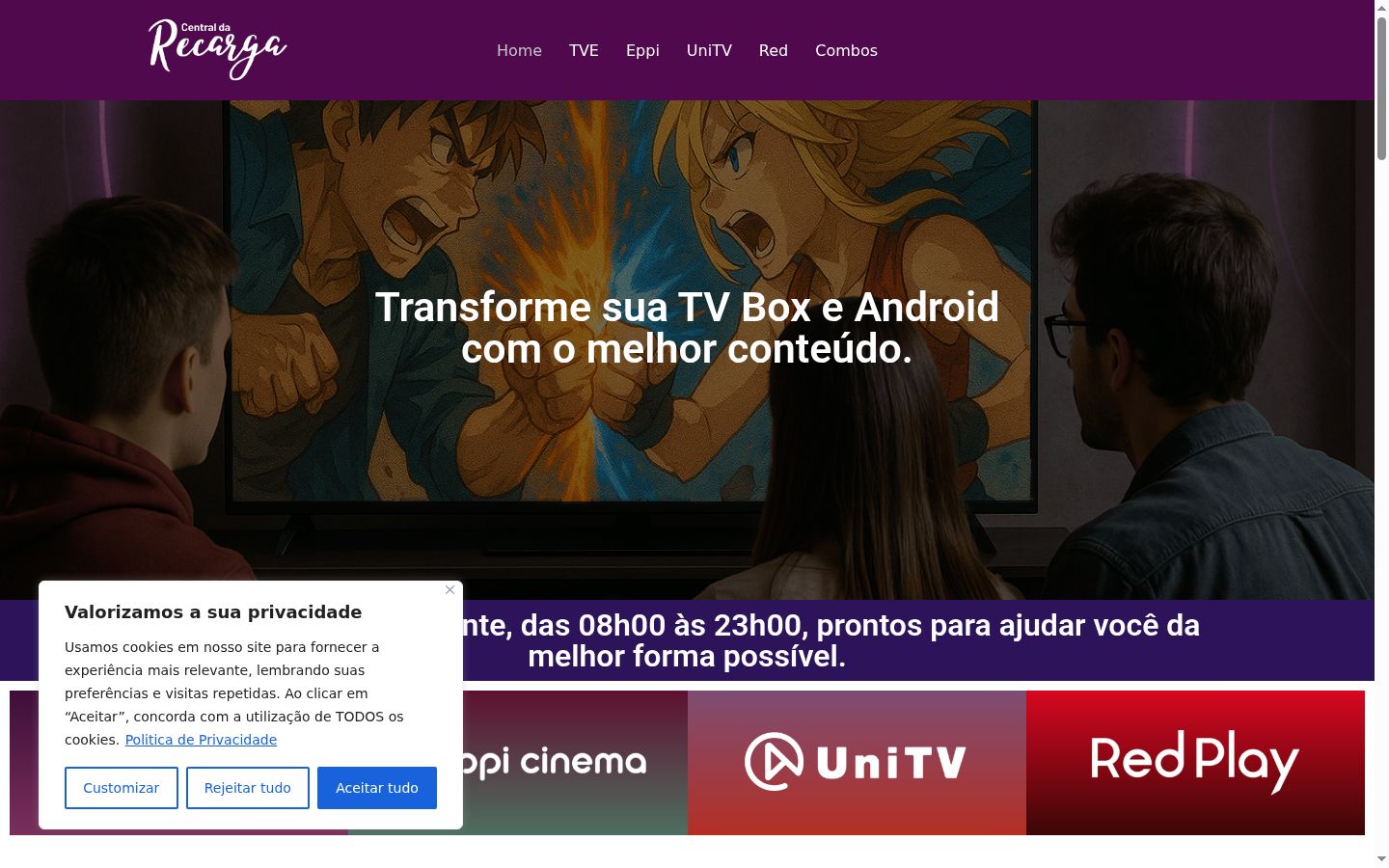 Screenshot of the consent banner shown before any interaction