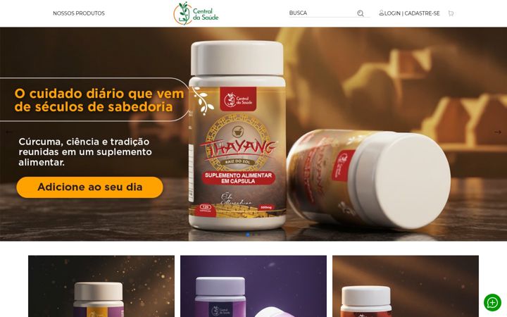 Screenshot stránky centraldasaudecds.com.br